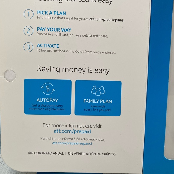 NIB AT&T Calypso Prepaid Phone - Chameleon Blue with $50 pre-paid service Card - Picture 6 of 6